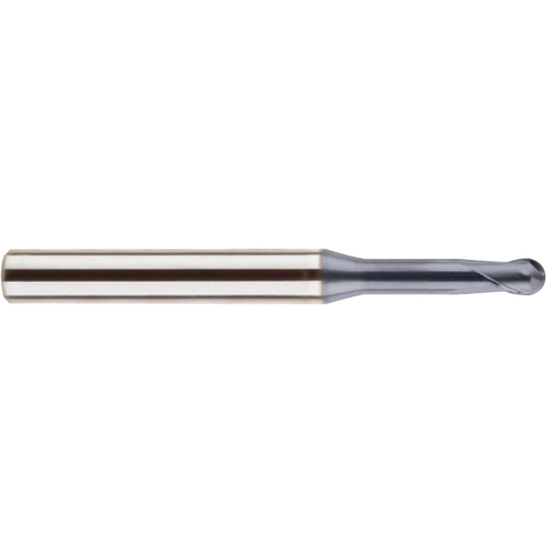 ‎Ball Nose End Mill; 5/16″ Dia. × 3/8″ LOC × 5/16″ Shank Dia. × 2-3/4″ OAL ; 2 FL ; Carbide ; AlCrN ; Series GMF16